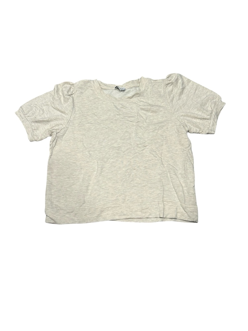 EUC Evereve Women’s Large Short Sleeve Crewneck Sweatshirt- Cream